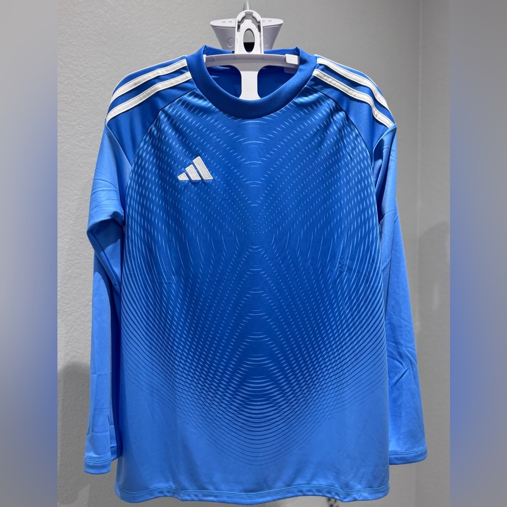 adidas Blue Sleeveless Sport Tank with White Stripes